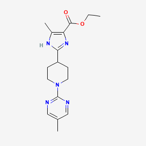 molecular formula C17H23N5O2 B7313463 ethyl 5-methyl-2-[1-(5-methylpyrimidin-2-yl)piperidin-4-yl]-1H-imidazole-4-carboxylate 