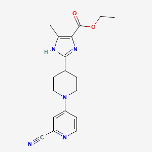 molecular formula C18H21N5O2 B7313464 ethyl 2-[1-(2-cyanopyridin-4-yl)piperidin-4-yl]-5-methyl-1H-imidazole-4-carboxylate 