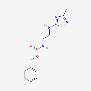 molecular formula C13H16N4O2S B7313578 benzyl N-[2-[(3-methyl-1,2,4-thiadiazol-5-yl)amino]ethyl]carbamate 