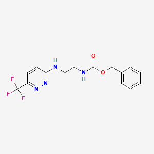 molecular formula C15H15F3N4O2 B7313581 benzyl N-[2-[[6-(trifluoromethyl)pyridazin-3-yl]amino]ethyl]carbamate 