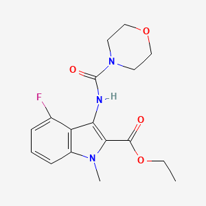 molecular formula C17H20FN3O4 B7313696 Ethyl 4-fluoro-1-methyl-3-(morpholine-4-carbonylamino)indole-2-carboxylate 