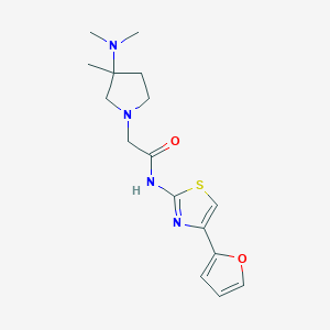 2-[3-(dimethylamino)-3-methylpyrrolidin-1-yl]-N-[4-(furan-2-yl)-1,3-thiazol-2-yl]acetamide