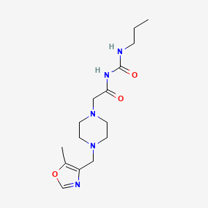 2-[4-[(5-methyl-1,3-oxazol-4-yl)methyl]piperazin-1-yl]-N-(propylcarbamoyl)acetamide