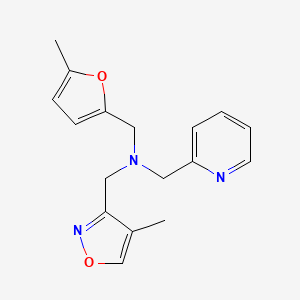 N-[(5-methylfuran-2-yl)methyl]-N-[(4-methyl-1,2-oxazol-3-yl)methyl]-1-pyridin-2-ylmethanamine