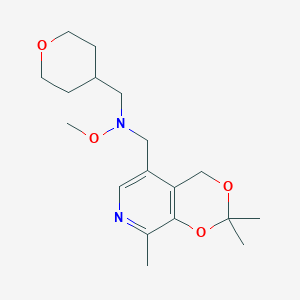 N-methoxy-1-(oxan-4-yl)-N-[(2,2,8-trimethyl-4H-[1,3]dioxino[4,5-c]pyridin-5-yl)methyl]methanamine