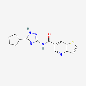 N-(5-cyclopentyl-1H-1,2,4-triazol-3-yl)thieno[3,2-b]pyridine-6-carboxamide