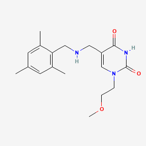 1-(2-Methoxyethyl)-5-[[(2,4,6-trimethylphenyl)methylamino]methyl]pyrimidine-2,4-dione