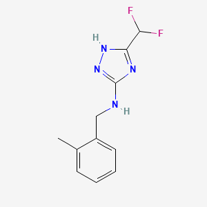 5-(difluoromethyl)-N-[(2-methylphenyl)methyl]-1H-1,2,4-triazol-3-amine