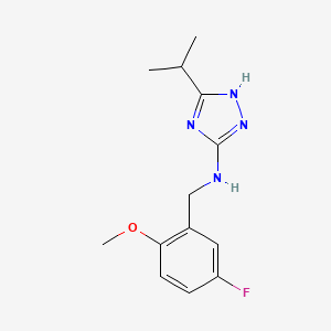 N-[(5-fluoro-2-methoxyphenyl)methyl]-5-propan-2-yl-1H-1,2,4-triazol-3-amine