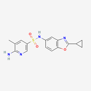 6-amino-N-(2-cyclopropyl-1,3-benzoxazol-5-yl)-5-methylpyridine-3-sulfonamide