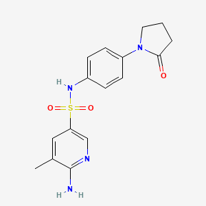 6-amino-5-methyl-N-[4-(2-oxopyrrolidin-1-yl)phenyl]pyridine-3-sulfonamide