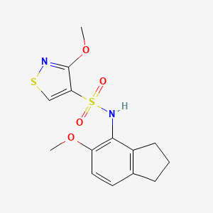 3-methoxy-N-(5-methoxy-2,3-dihydro-1H-inden-4-yl)-1,2-thiazole-4-sulfonamide