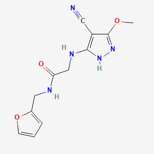 2-[(4-cyano-3-methoxy-1H-pyrazol-5-yl)amino]-N-(furan-2-ylmethyl)acetamide