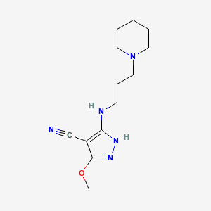 3-methoxy-5-(3-piperidin-1-ylpropylamino)-1H-pyrazole-4-carbonitrile