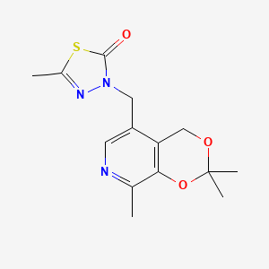 5-methyl-3-[(2,2,8-trimethyl-4H-[1,3]dioxino[4,5-c]pyridin-5-yl)methyl]-1,3,4-thiadiazol-2-one