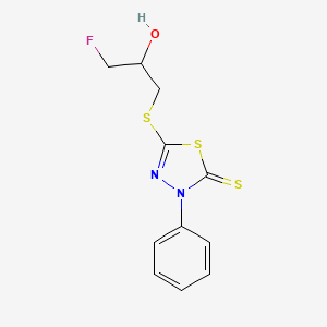 5-(3-Fluoro-2-hydroxypropyl)sulfanyl-3-phenyl-1,3,4-thiadiazole-2-thione