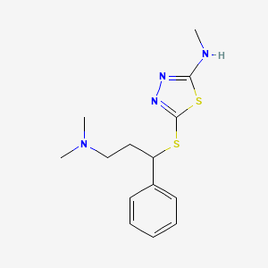 5-[3-(dimethylamino)-1-phenylpropyl]sulfanyl-N-methyl-1,3,4-thiadiazol-2-amine