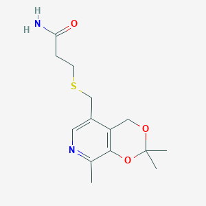 3-[(2,2,8-trimethyl-4H-[1,3]dioxino[4,5-c]pyridin-5-yl)methylsulfanyl]propanamide