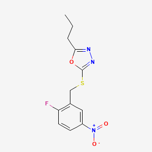 2-[(2-Fluoro-5-nitrophenyl)methylsulfanyl]-5-propyl-1,3,4-oxadiazole