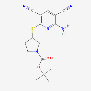 Tert-butyl 3-(6-amino-3,5-dicyanopyridin-2-yl)sulfanylpyrrolidine-1-carboxylate