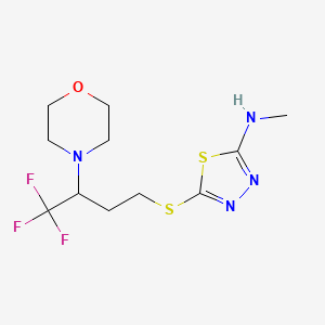 N-methyl-5-(4,4,4-trifluoro-3-morpholin-4-ylbutyl)sulfanyl-1,3,4-thiadiazol-2-amine