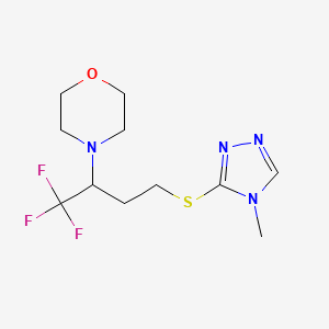 4-[1,1,1-Trifluoro-4-[(4-methyl-1,2,4-triazol-3-yl)sulfanyl]butan-2-yl]morpholine