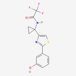 2,2,2-trifluoro-N-[1-[2-(3-hydroxyphenyl)-1,3-thiazol-4-yl]cyclopropyl]acetamide