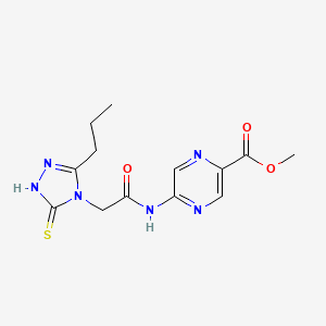 methyl 5-[[2-(3-propyl-5-sulfanylidene-1H-1,2,4-triazol-4-yl)acetyl]amino]pyrazine-2-carboxylate