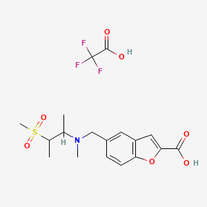 5-[[Methyl(3-methylsulfonylbutan-2-yl)amino]methyl]-1-benzofuran-2-carboxylic acid;2,2,2-trifluoroacetic acid