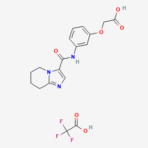 2-[3-(5,6,7,8-Tetrahydroimidazo[1,2-a]pyridine-3-carbonylamino)phenoxy]acetic acid;2,2,2-trifluoroacetic acid