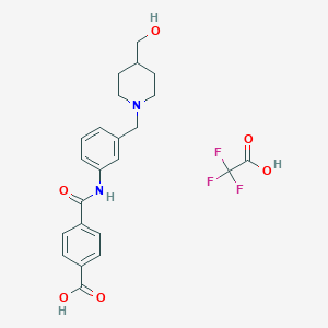 4-[[3-[[4-(Hydroxymethyl)piperidin-1-yl]methyl]phenyl]carbamoyl]benzoic acid;2,2,2-trifluoroacetic acid