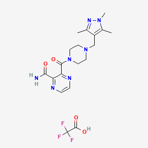 2,2,2-Trifluoroacetic acid;3-[4-[(1,3,5-trimethylpyrazol-4-yl)methyl]piperazine-1-carbonyl]pyrazine-2-carboxamide