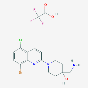 4-(Aminomethyl)-1-(8-bromo-5-chloroquinolin-2-yl)piperidin-4-ol;2,2,2-trifluoroacetic acid