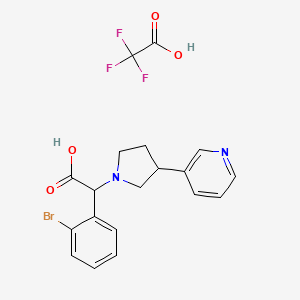 2-(2-Bromophenyl)-2-(3-pyridin-3-ylpyrrolidin-1-yl)acetic acid;2,2,2-trifluoroacetic acid