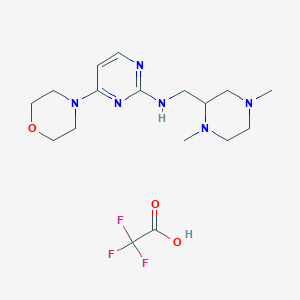 N-[(1,4-dimethylpiperazin-2-yl)methyl]-4-morpholin-4-ylpyrimidin-2-amine;2,2,2-trifluoroacetic acid