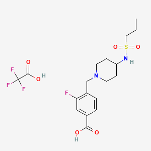 3-Fluoro-4-[[4-(propylsulfonylamino)piperidin-1-yl]methyl]benzoic acid;2,2,2-trifluoroacetic acid