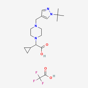 2-[4-[(1-Tert-butylpyrazol-4-yl)methyl]piperazin-1-yl]-2-cyclopropylacetic acid;2,2,2-trifluoroacetic acid