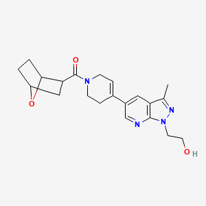 [4-[1-(2-hydroxyethyl)-3-methylpyrazolo[3,4-b]pyridin-5-yl]-3,6-dihydro-2H-pyridin-1-yl]-(7-oxabicyclo[2.2.1]heptan-2-yl)methanone