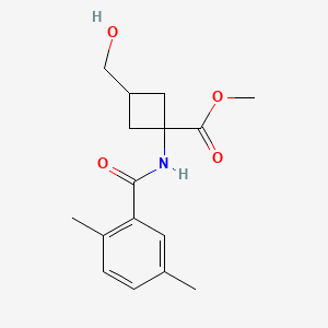 molecular formula C16H21NO4 B7315608 Methyl 1-[(2,5-dimethylbenzoyl)amino]-3-(hydroxymethyl)cyclobutane-1-carboxylate 