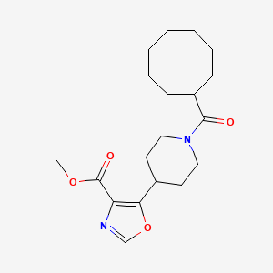 molecular formula C19H28N2O4 B7315620 Methyl 5-[1-(cyclooctanecarbonyl)piperidin-4-yl]-1,3-oxazole-4-carboxylate 