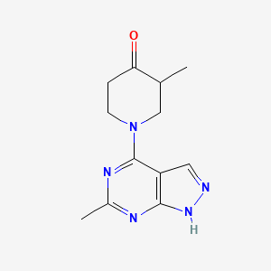 3-methyl-1-(6-methyl-1H-pyrazolo[3,4-d]pyrimidin-4-yl)piperidin-4-one