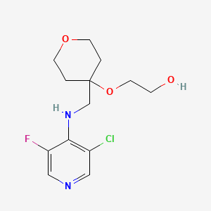 2-[4-[[(3-Chloro-5-fluoropyridin-4-yl)amino]methyl]oxan-4-yl]oxyethanol