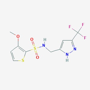 3-methoxy-N-[[3-(trifluoromethyl)-1H-pyrazol-5-yl]methyl]thiophene-2-sulfonamide