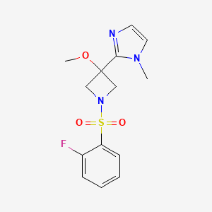 2-[1-(2-Fluorophenyl)sulfonyl-3-methoxyazetidin-3-yl]-1-methylimidazole