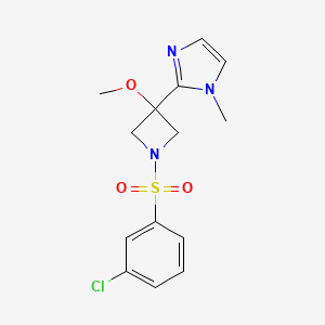 2-[1-(3-Chlorophenyl)sulfonyl-3-methoxyazetidin-3-yl]-1-methylimidazole