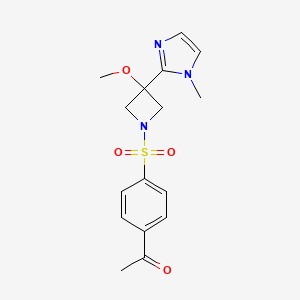 1-[4-[3-Methoxy-3-(1-methylimidazol-2-yl)azetidin-1-yl]sulfonylphenyl]ethanone