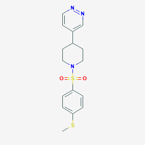 4-[1-(4-Methylsulfanylphenyl)sulfonylpiperidin-4-yl]pyridazine