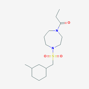 1-[4-[(3-Methylcyclohexyl)methylsulfonyl]-1,4-diazepan-1-yl]propan-1-one