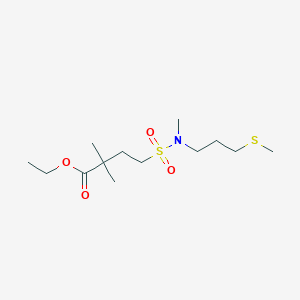 Ethyl 2,2-dimethyl-4-[methyl(3-methylsulfanylpropyl)sulfamoyl]butanoate