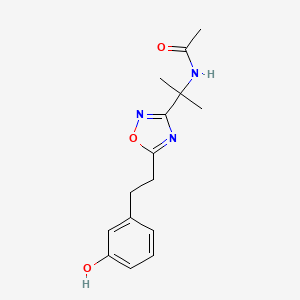 N-[2-[5-[2-(3-hydroxyphenyl)ethyl]-1,2,4-oxadiazol-3-yl]propan-2-yl]acetamide